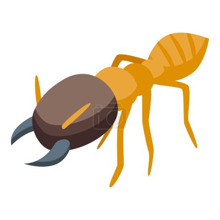 Illustration for Echidna bug food icon isometric vector. Cute animal. Wild mammal - Royalty Free Image