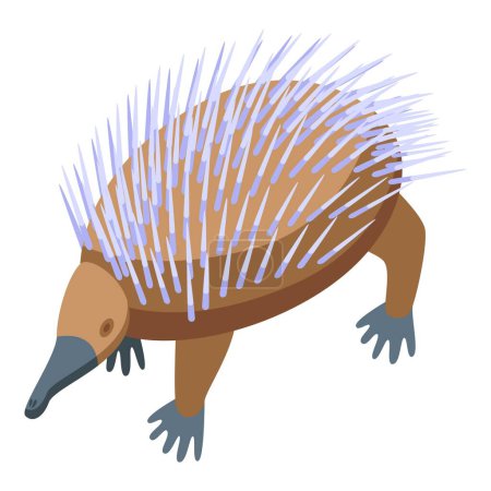 Illustration for Echidna icon isometric vector. Cute animal. Wild spiny - Royalty Free Image