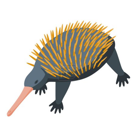 Illustration for Wildlife echidna icon isometric vector. Nature animal. Zoo funny - Royalty Free Image