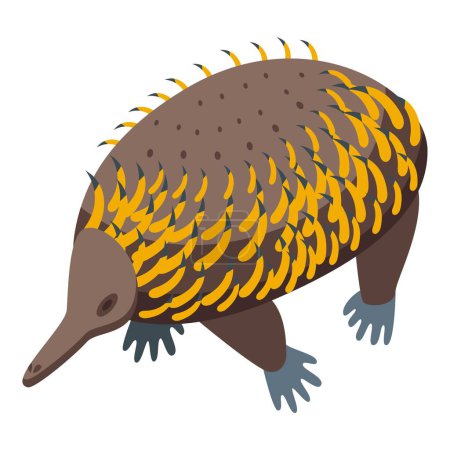 Illustration for Wild echidna icon isometric vector. Nature animal. Australia spiny - Royalty Free Image