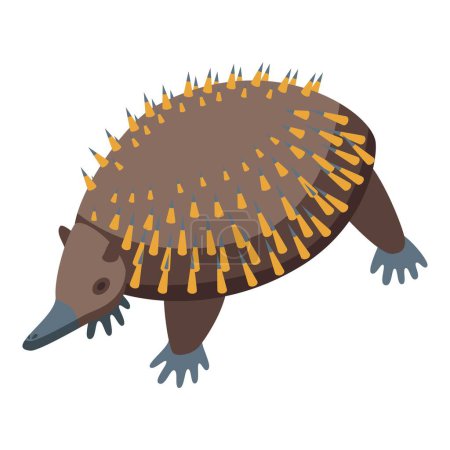 Illustration for Mammal echidna icon isometric vector. Cute animal. Wild spiny - Royalty Free Image