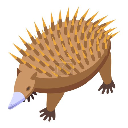 Illustration for Fauna zoo icon isometric vector. Cute animal. Nose porcupine - Royalty Free Image