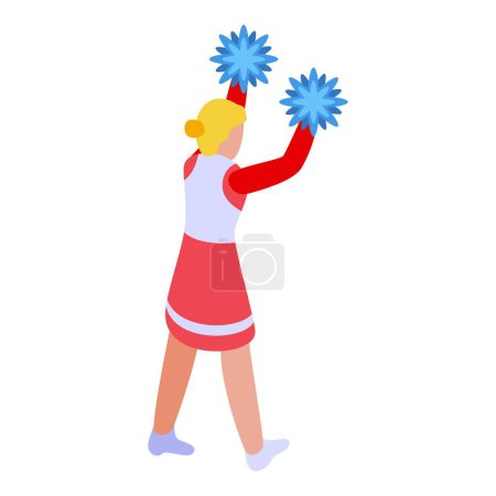 Illustration for American girl icon isometric vector. Cheer leader. Dancer school - Royalty Free Image
