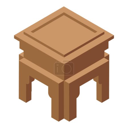 Ilustración de Icono silla madera vector isométrico. Fabricación de muebles. Carpintero - Imagen libre de derechos