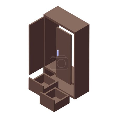 Ilustración de Muebles de armario icono vector isométrico. Trabajos de madera. Fabricante de madera - Imagen libre de derechos