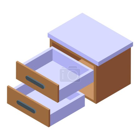 Ilustración de Dormitorio icono del cajón vector isométrico. Fabricación de muebles. Trabajos de madera - Imagen libre de derechos