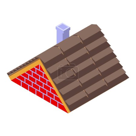 Ilustración de Nuevo icono del techo de la casa vector isométrico. Papel azulejo. Construcción de reparación - Imagen libre de derechos
