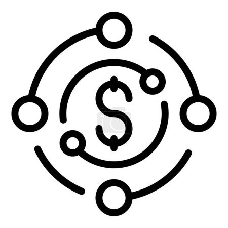 Illustration for Finance subsidy icon outline vector. Bank money. Debt loan - Royalty Free Image