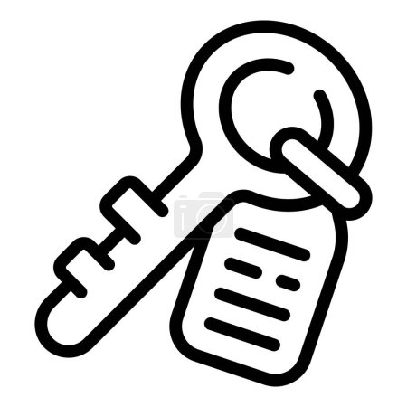 Illustration for House key icon outline vector. Money bank. Building investment - Royalty Free Image