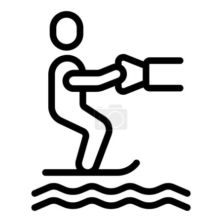 Illustration for Fast water ski icon outline vector. Vacation fun. Diving surfer - Royalty Free Image