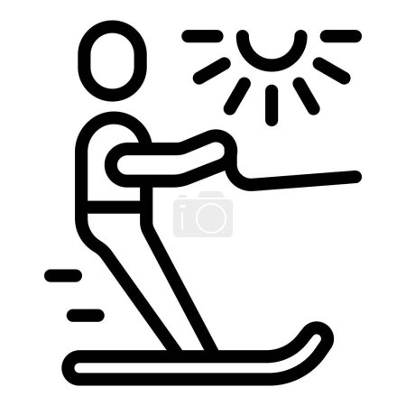 Illustration for Water ski icon outline vector. Summer sport. Sea skiing - Royalty Free Image