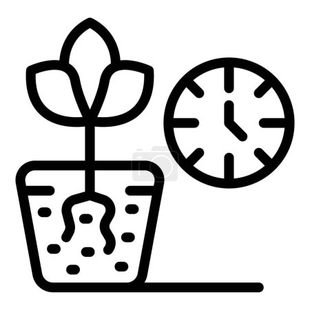 Illustration for Control data plant icon outline vector. Farm drone. Smart app - Royalty Free Image