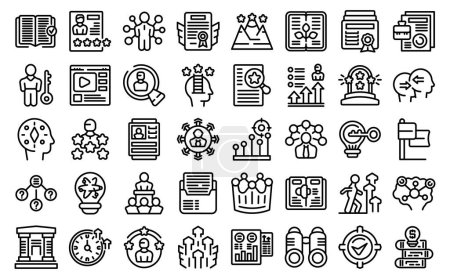 Illustration for Skill development icons set outline vector. Change business. New transform - Royalty Free Image