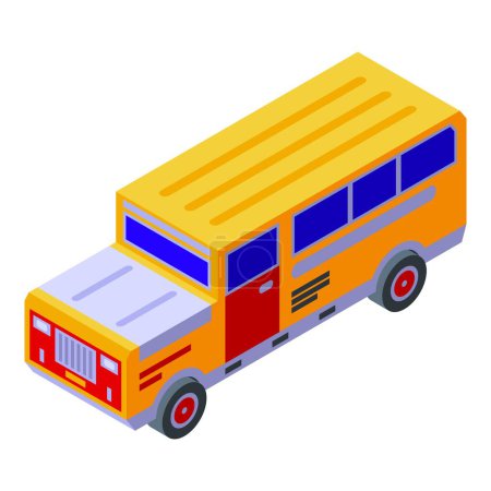 Ilustración de Filipinas icono de bus vector isométrico. Viaje de verano. Ciudad nacional - Imagen libre de derechos
