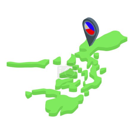 Ilustración de Filipinas icono teritorio vector isométrico. Viaje de verano. Mapa de ciudad - Imagen libre de derechos