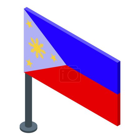 Ilustración de Icono de bandera de Filipinas vector isométrico. Un hito de viaje. Cultura urbana - Imagen libre de derechos