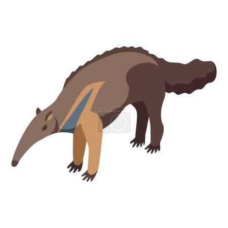 Child anteater icon isometric vector. Giant animal. Fun mammal