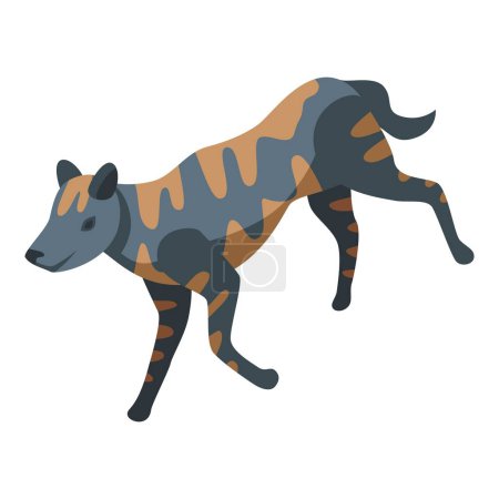 Illustration for Wild dog icon isometric vector. Animal mammal. Wildlife safari - Royalty Free Image