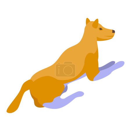 Téléchargez les illustrations : Icône de chien vecteur isométrique. Un animal sauvage. Prédateur de la nature - en licence libre de droit
