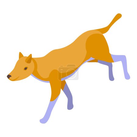 Téléchargez les illustrations : Icône de mammifère sauvage vecteur isométrique. Faune animale. Race canine - en licence libre de droit