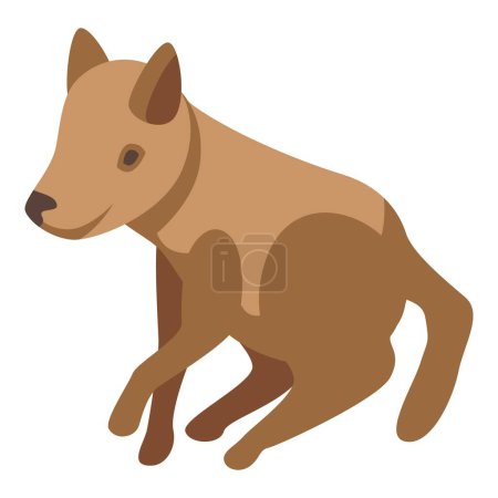 Illustration for Baby wild dog icon isometric vector. Animal mammal. Safari predator - Royalty Free Image
