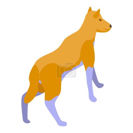 Téléchargez les illustrations : Icône de chien Safari vecteur isométrique. Un animal sauvage. Afrique prédateur - en licence libre de droit