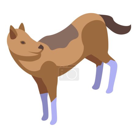 Illustration for Predator dog icon isometric vector. Wild animal. Mammal wildlife - Royalty Free Image