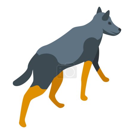 Illustration for Cute wild dog icon isometric vector. Animal mammal. Safari predator - Royalty Free Image