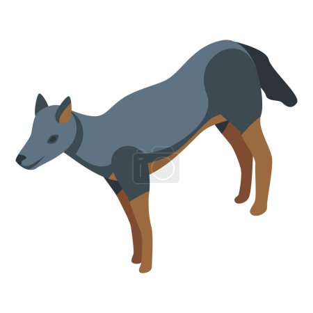 Téléchargez les illustrations : Wolf sauvage icône vecteur isométrique. Carnivore prédateur. Chien animal - en licence libre de droit
