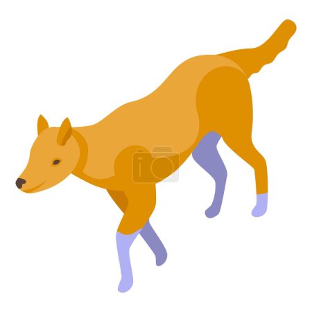 Téléchargez les illustrations : Zoo chien sauvage icône vecteur isométrique. Mammifère africain. Safari nature - en licence libre de droit