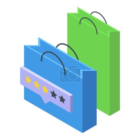 Illustration for Trend shop bag icon isometric vector. Future career. Person worker - Royalty Free Image