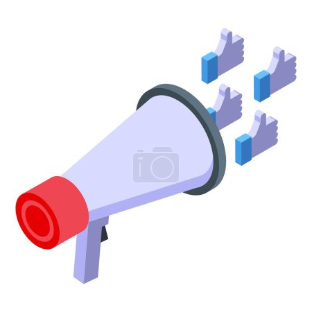 Illustration for Megaphone like icon isometric vector. Trend future. Career work - Royalty Free Image