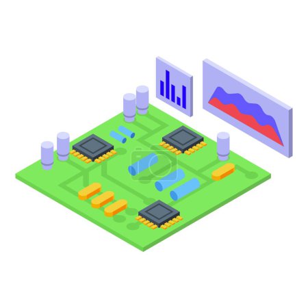 Illustration for Trend technologies icon isometric vector. Future business. Person hunter - Royalty Free Image