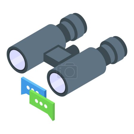 Illustration for Trend binoculars icon isometric vector. Future work. New manager - Royalty Free Image