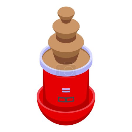 Ilustración de Icono de fondue de leche dulce vector isométrico. Fuente de chocolate. Alimentos de cacao - Imagen libre de derechos