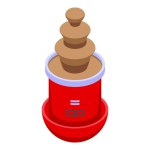 Candy milk fondue icon isometric vector. Chocolate fountain. Cocoa food