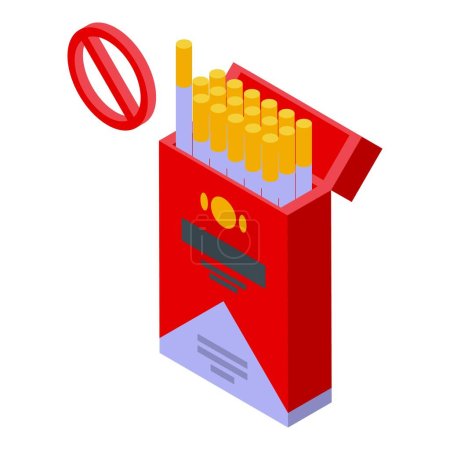 Illustration for Lobbyist no smoking icon isometric vector. Pr campaign. Business meeting - Royalty Free Image