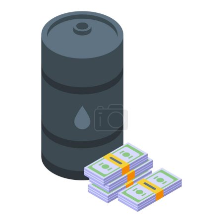 Illustration for Lobbyist oil barrel icon isometric vector. Pr campaign. Meeting support - Royalty Free Image
