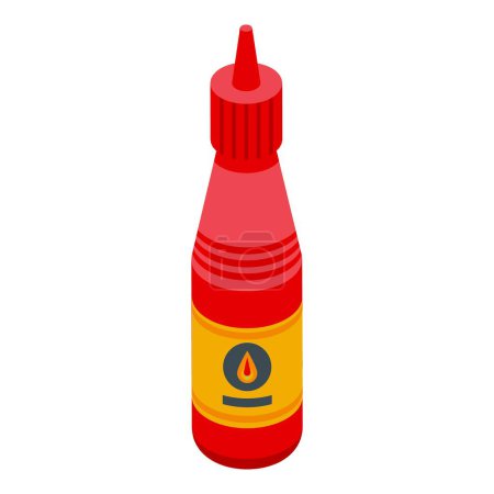 Ilustración de Chile icono ketchup vector isométrico. País nacional. Comida de Pascua - Imagen libre de derechos
