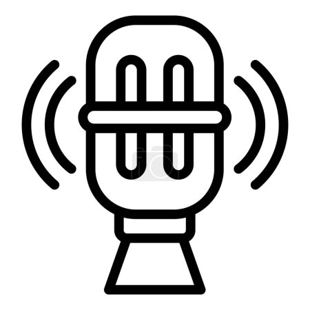 Illustration for Radio student club icon outline vector. Study literature. Learn group - Royalty Free Image