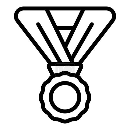 Ilustración de Medalla de oro icono contorno vector. Club de estudiantes. Personas universitarias - Imagen libre de derechos