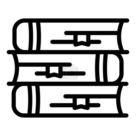 Illustration for Book stack read icon outline vector. Student club. Group learn - Royalty Free Image