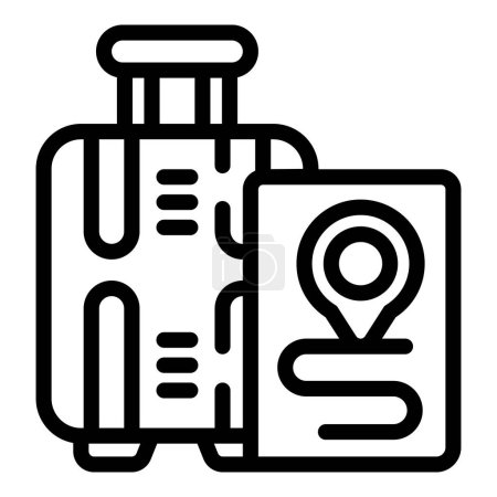 Illustration for Travel bag icon outline vector. Tourism education. World offer - Royalty Free Image