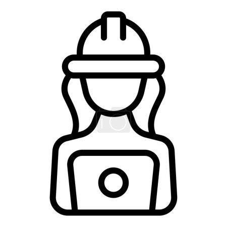 Illustration for Female engineer icon outline vector. Person work. Contractor job - Royalty Free Image