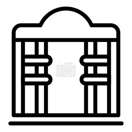 Illustration for Pergola pavilion icon outline vector. Garden park. Wood building - Royalty Free Image