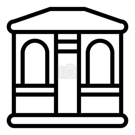 Illustration for Gazebo construction icon outline vector. Garden house. Patio shelter - Royalty Free Image