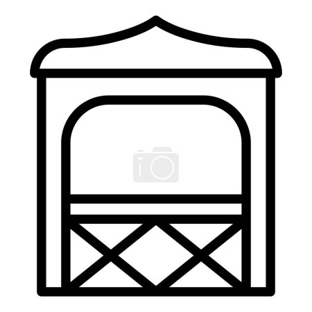 Illustration for Restaurant gazebo icon outline vector. Pergola house. Wood patio - Royalty Free Image