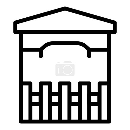 Illustration for Gardening pergola icon outline vector. Pavilion house. Patio shelter - Royalty Free Image