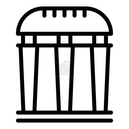 Illustration for Column pergola icon outline vector. Garden patio Wood house - Royalty Free Image