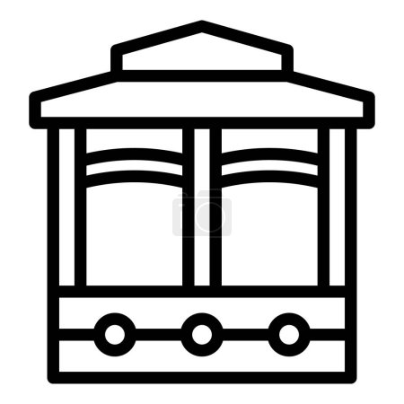 Illustration for Pergola furniture icon outline vector. Pavilion house. Patio architecture - Royalty Free Image